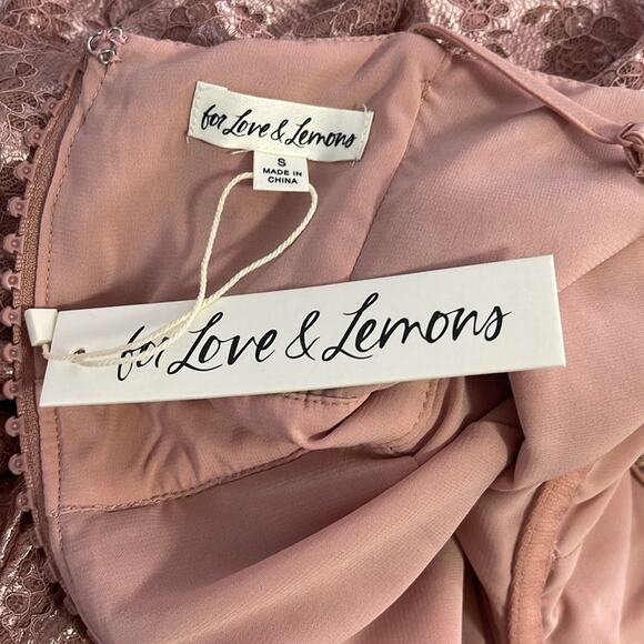 For Love & Lemons Shai Crystal Embellished Floral Tiered Maxi Dress Sz Small - Picture 10 of 11